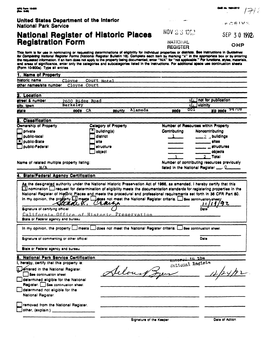 National Register of Historic Places Registration Form NOV 2 O Ip