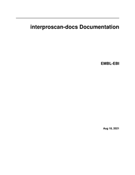 Interproscan-Docs Documentation