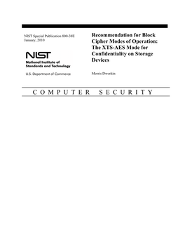 Recommendation for Block Cipher Modes of Operation: the XTS-AES