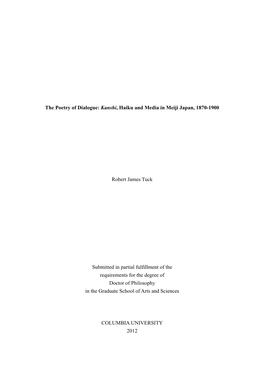 Kanshi, Haiku and Media in Meiji Japan, 1870-1900