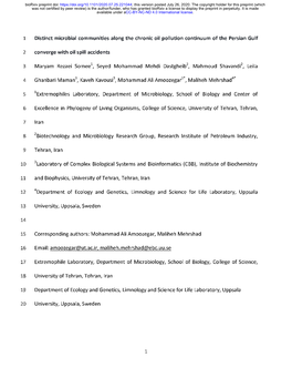 Distinct Microbial Communities Along the Chronic Oil Pollution Continuum of the Persian Gulf