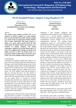 Wi-Fi Enabled Printer Adapter Using Raspberry PI