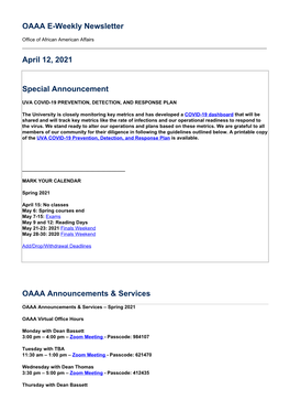 OAAA E-Weekly Newsletters