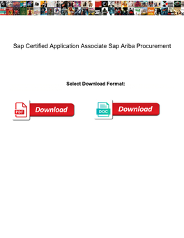 Sap Certified Application Associate Sap Ariba Procurement