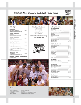 2005-06 NEC Women's Basketball Media Guide
