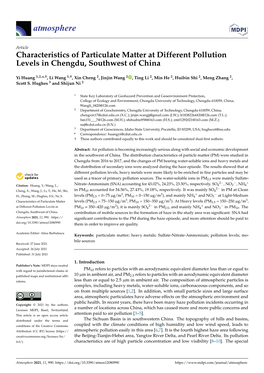 Characteristics of Particulate Matter at Different Pollution Levels in Chengdu, Southwest of China