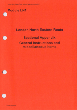 Module LN1 on No H Eastern Route Sectional Appendix General