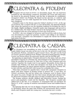 84 ©Inspired Educators, Inc. Cleopatra VII Was Born in 69 B.C. In