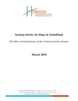 Seeking Justice for Rape in Somaliland