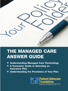 The Managed Care Answer Guide