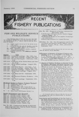 Recent Fishery Publications