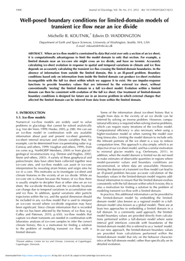 Well-Posed Boundary Conditions for Limited-Domain Models of Transient Ice Flow Near an Ice Divide