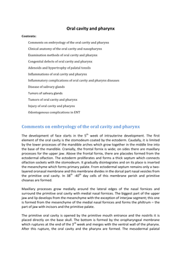 Oral Cavity and Pharynx