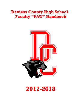 Daviess County High School PAW Handbook for Faculty/Staff 2017-2018 INDEX