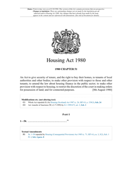 Housing Act 1980
