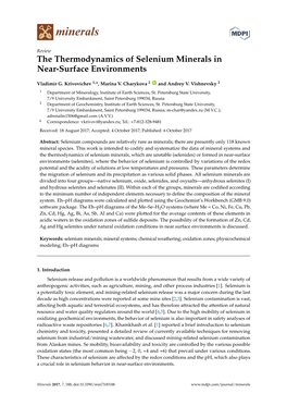 The Thermodynamics of Selenium Minerals in Near-Surface Environments