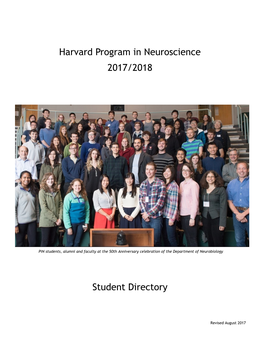 Harvard Program in Neuroscience 2017/2018 Student Directory