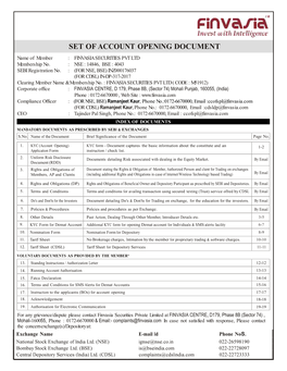 Set of Account Opening Document