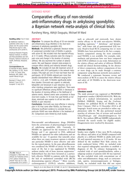 Comparative Efficacy of Non-Steroidal Anti-Inflammatory Drugs In