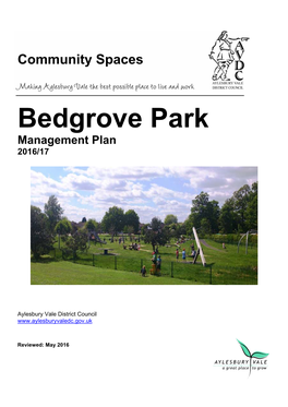 Bedgrove Park Management Plan 2016/17