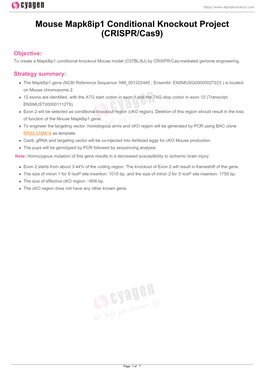 Mouse Mapk8ip1 Conditional Knockout Project (CRISPR/Cas9)