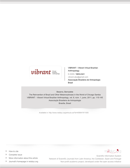 The Reinvention of Brazil and Other Metamorphoses in the World of Chicago Samba VIBRANT - Vibrant Virtual Brazilian Anthropology, Vol