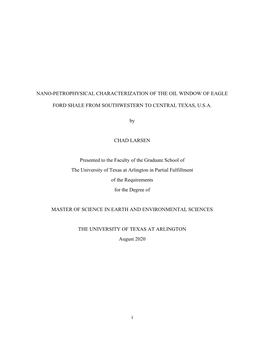 I NANO-PETROPHYSICAL CHARACTERIZATION of the OIL