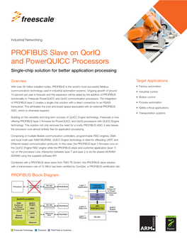 PROFIBUS Slave on Qoriq and Powerquicc Processors Single-Chip Solution for Better Application Processing