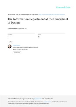 The Information Department at the Ulm School of Design