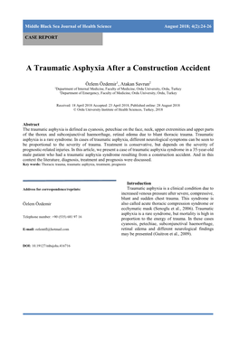 A Traumatic Asphyxia After a Construction Accident