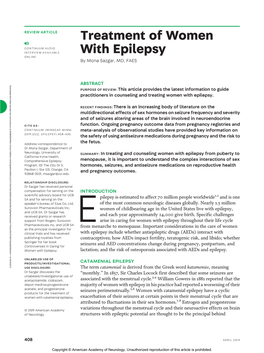 Treatment of Women with Epilepsy