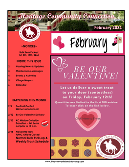 February 2021 NEWSLETTER