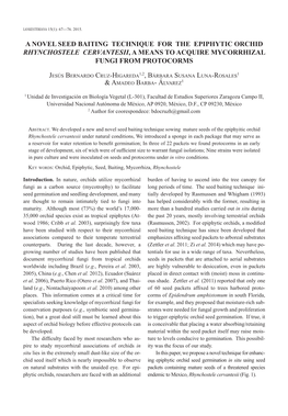 A Novel Seed Baiting Technique for the Epiphytic Orchid Rhynchostele Cervantesii, a Means to Acquire Mycorrhizal Fungi from Protocorms