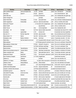 Trees and Shrubs Available at 2006 UBC BG Perennial Plant Sale 5/2/2006