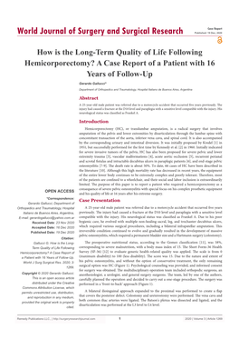 How Is the Long-Term Quality of Life Following Hemicorporectomy? a Case Report of a Patient with 16 Years of Follow-Up
