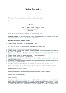 Redox Chemistry