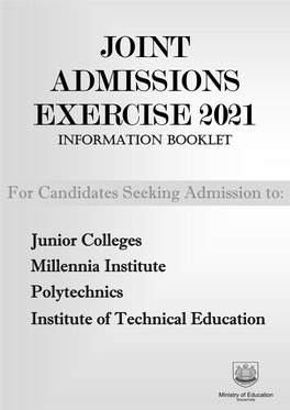 Joint Admissions Exercise 2021 Information Booklet