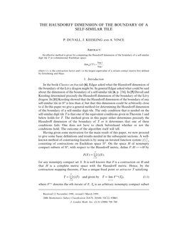 The Hausdorff Dimension of the Boundary of a Self-Similar Tile