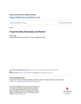 Proportionality, Rationality and Review