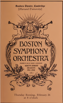 Boston Symphony Orchestra Concert Programs, Season 61,1941-1942, Trip