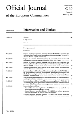 Official Journal C 30 Volume 33 of the European Communities 8 Febraary 1990