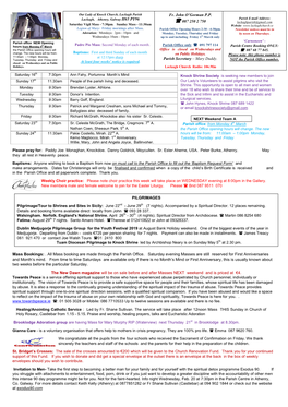 Mass Booking Are Made Through the Parish Office