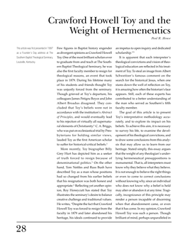 28 Crawford Howell Toy and the Weight of Hermeneutics