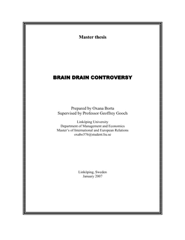 Brain Drain Controversy