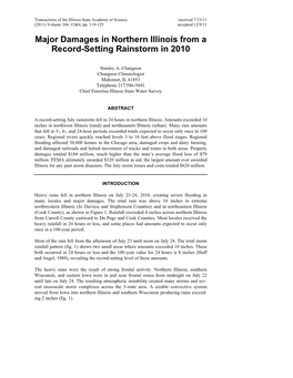 Major Damages in Northern Illinois from a Record-Setting Rainstorm in 2010