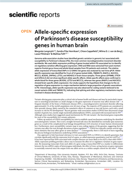 Allele-Specific Expression of Parkinson's Disease Susceptibility