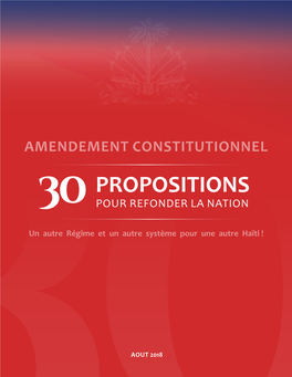 Propositions Pour Refonder La Nation