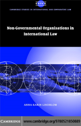 Non-Governmental Organisations in International Law