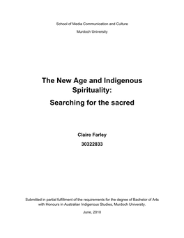 The New Age and Indigenous Spirituality: Searching for the Sacred