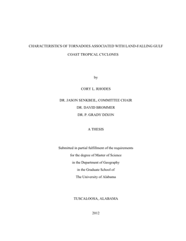 Characteristics of Tornadoes Associated with Land-Falling Gulf